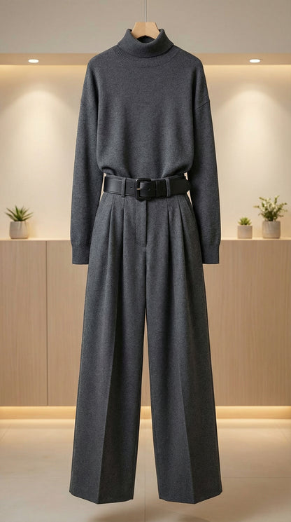 JULIET — CONJUNTO DE CUELLO ALTO Y PANTALÓN RECTO