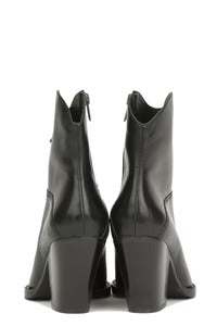 Botín ASH Judy de piel negra con tacón cuadrado – Elegancia que se impone