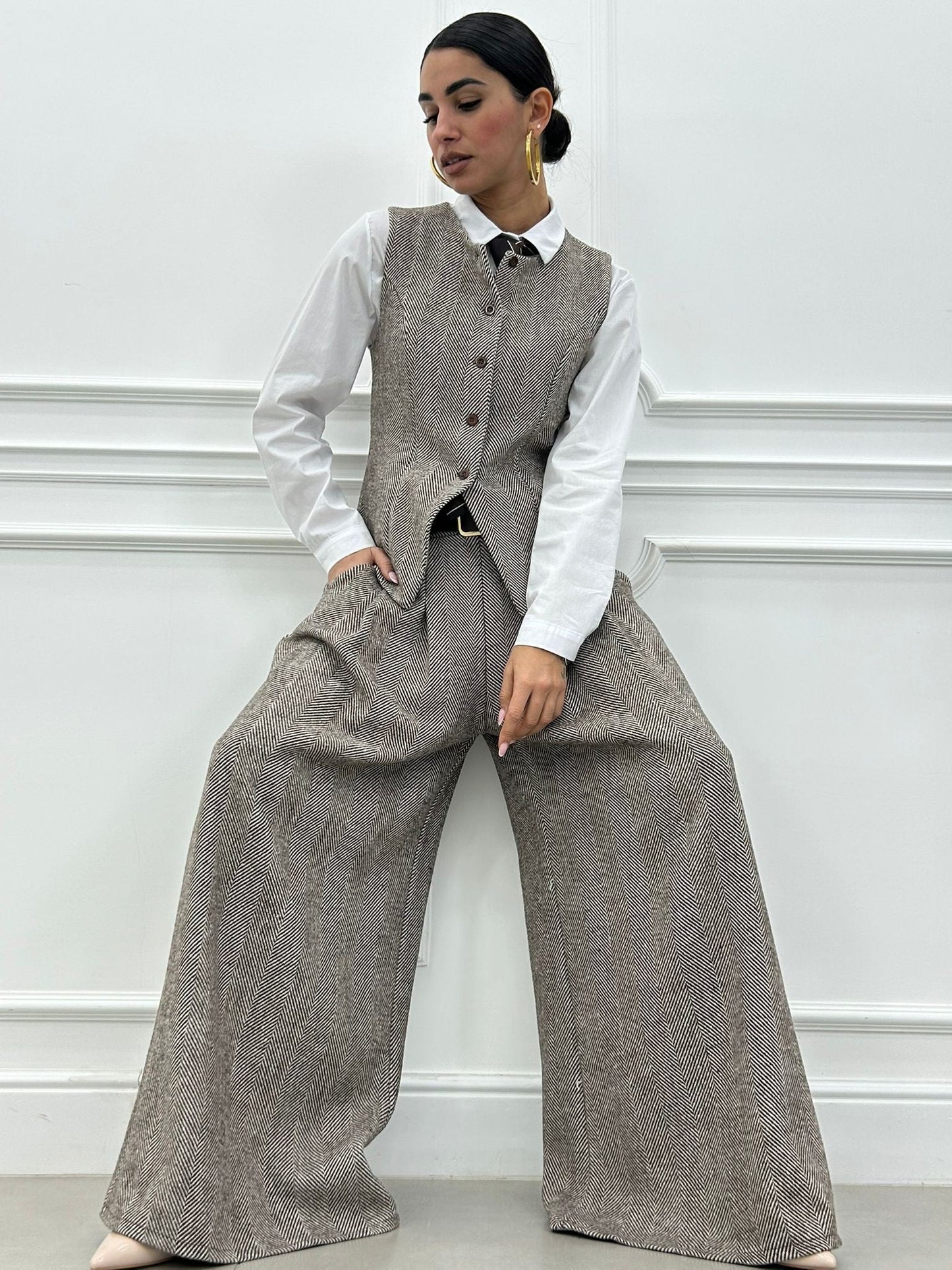 Conjunto Chaleco de Espiga con Pantalón