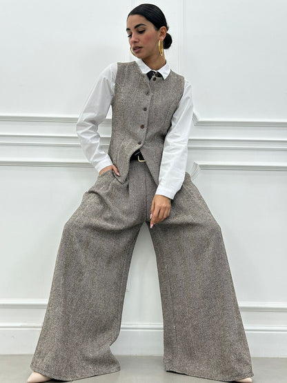 Conjunto Chaleco de Espiga con Pantalón