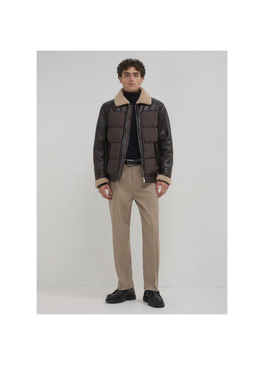 Chaqueta Acolchada de Piel de Oveja para Hombre