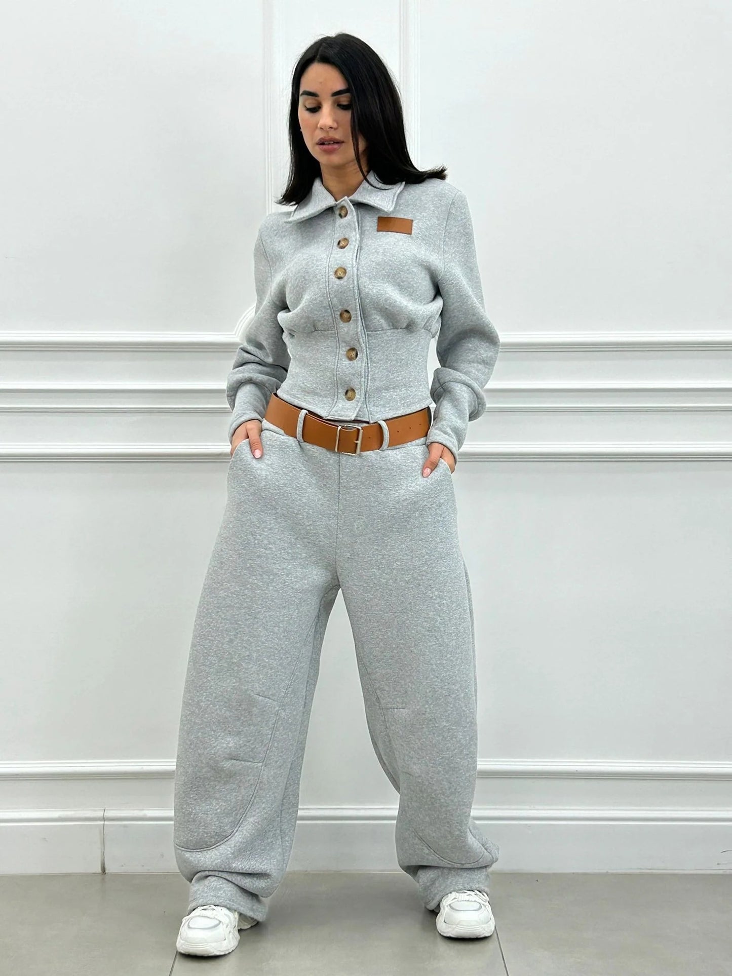 Conjunto Chándal Camisa con Ecopiel