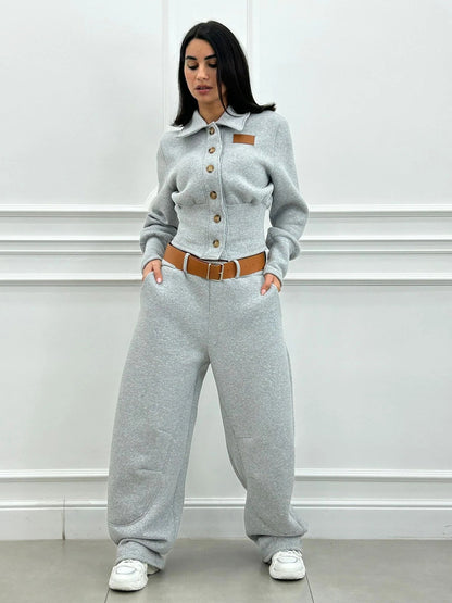 Conjunto Chándal Camisa con Ecopiel