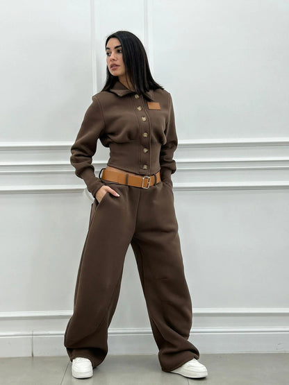 Conjunto Chándal Camisa con Ecopiel