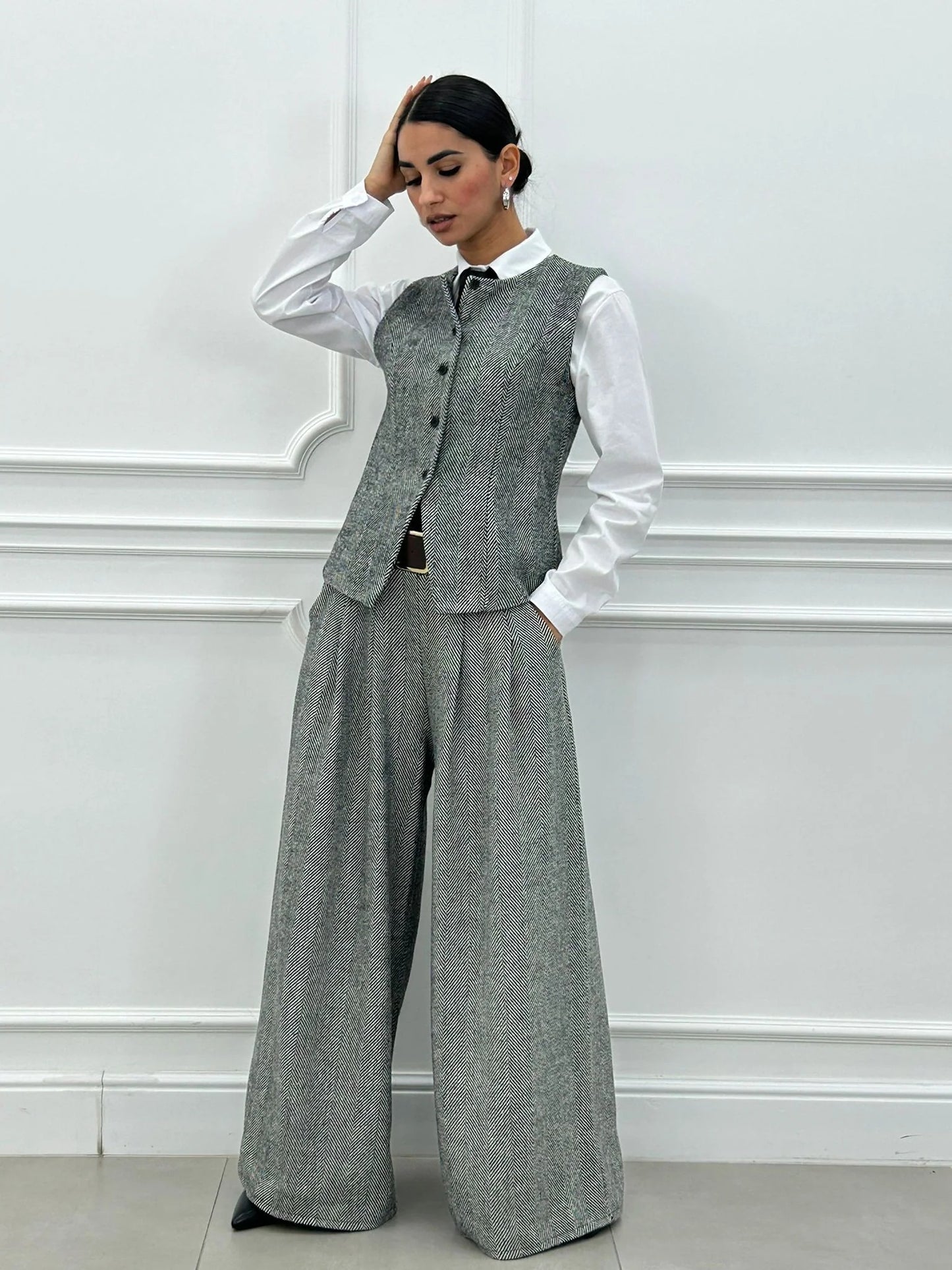 Conjunto Chaleco de Espiga con Pantalón