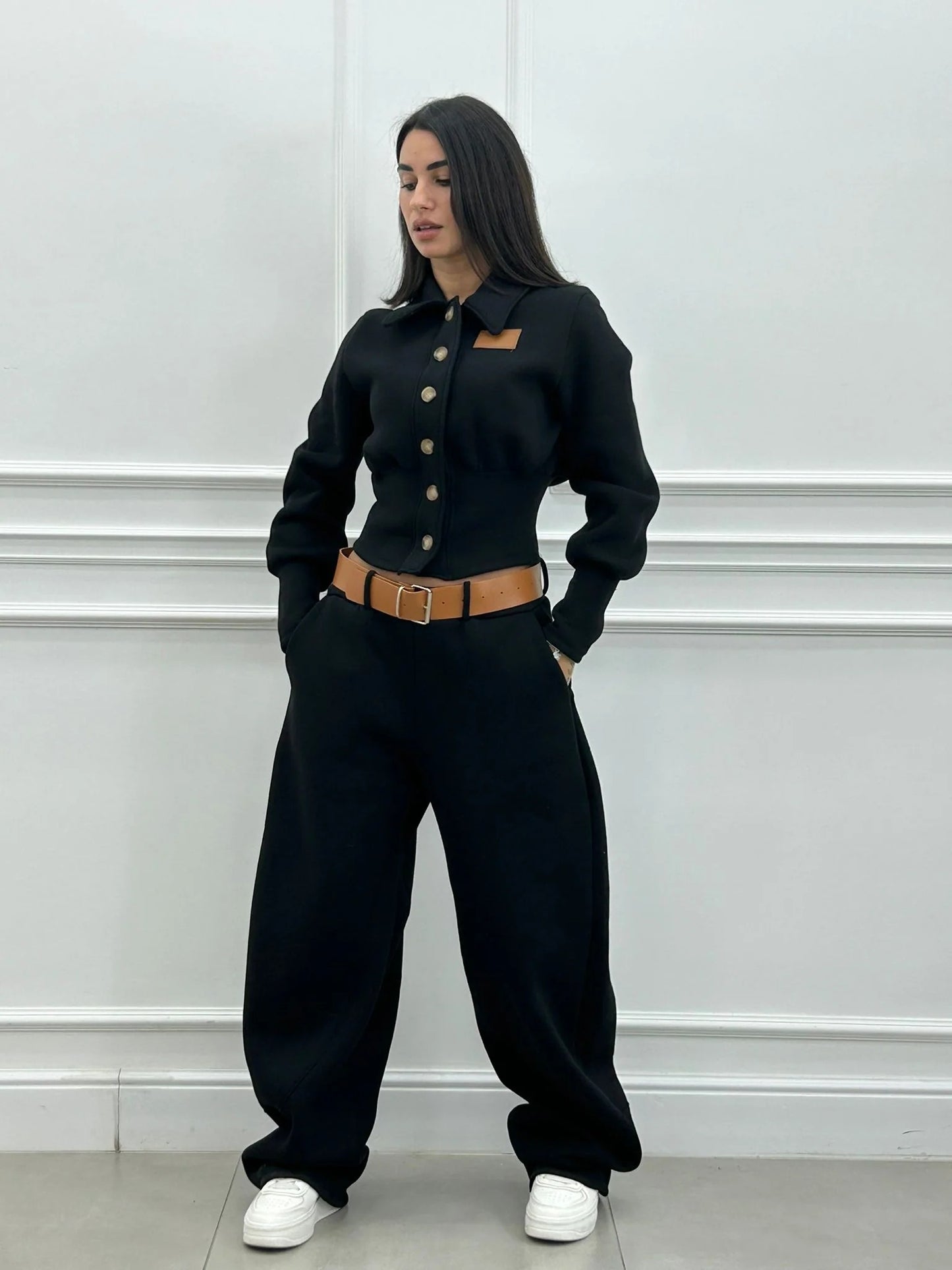 Conjunto Chándal Camisa con Ecopiel