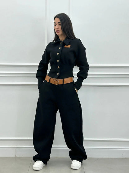 Conjunto Chándal Camisa con Ecopiel