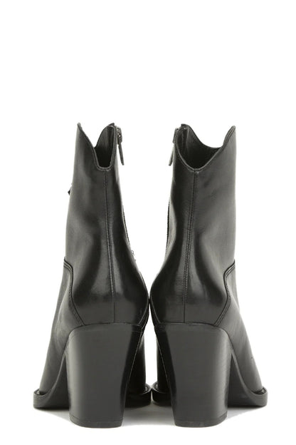 Botín ASH Judy de piel negra con tacón cuadrado – Elegancia que se impone