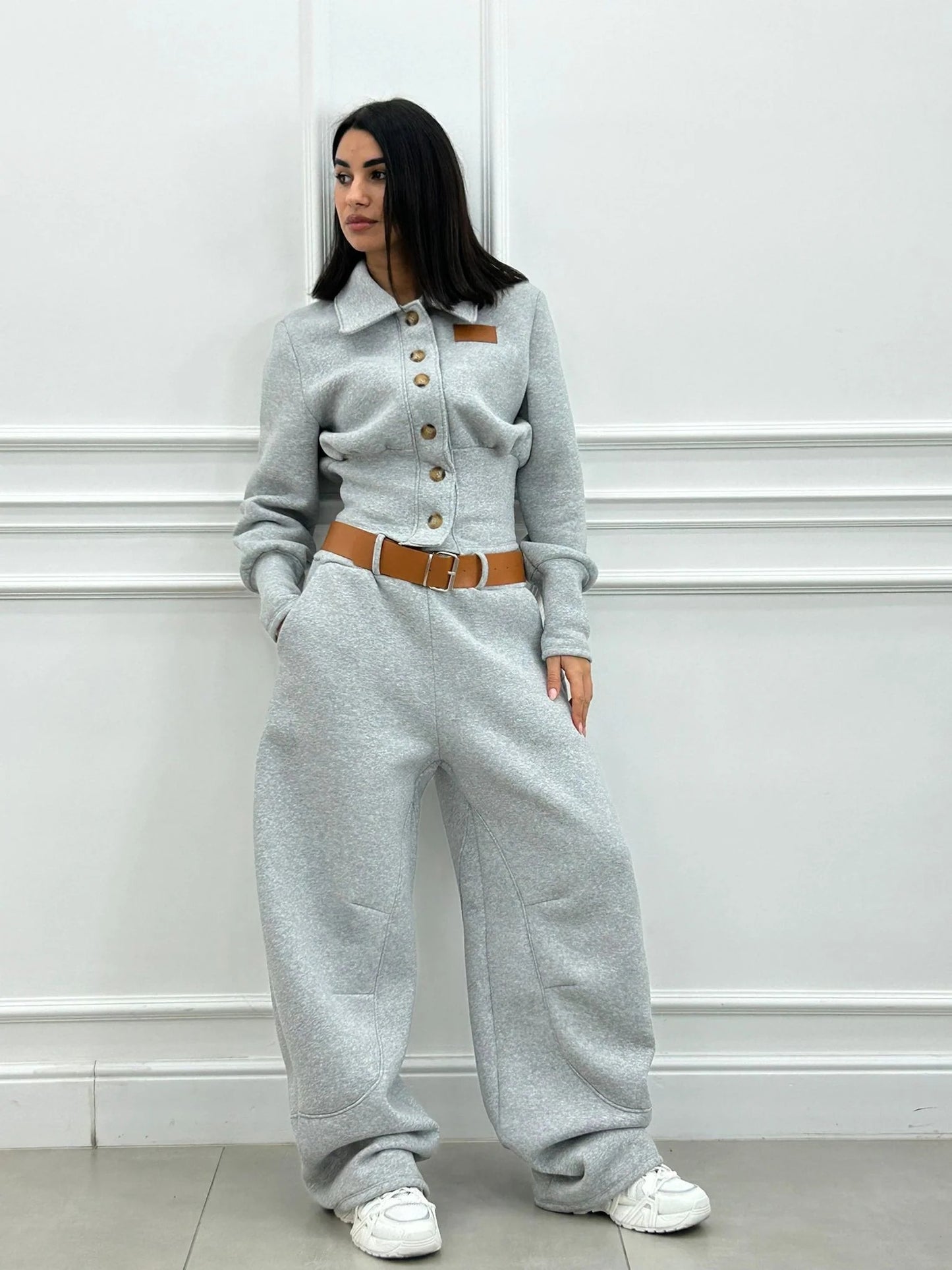 Conjunto Chándal Camisa con Ecopiel